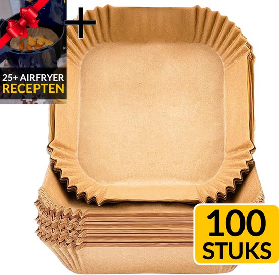 Beyeza Airfryer Bakpapier vierkante papierbakjes voor XL en XXL airfryers