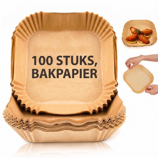 Centumprocent Airfryer Bakpapier wegwerpbakjes van 20 tot 24 centimeter