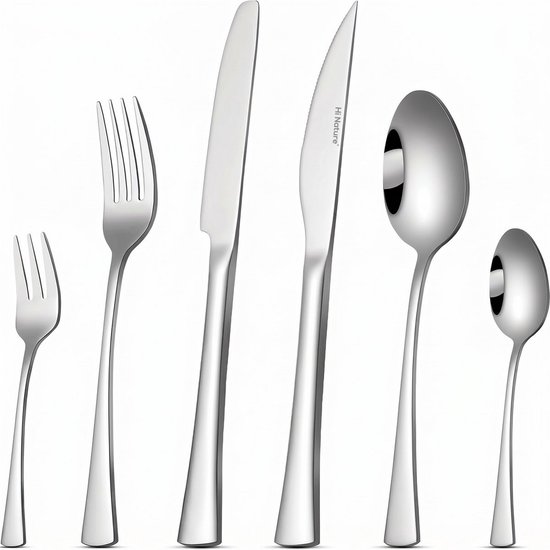 HI NATURE Besteksets 72-delig in luxe geschenkdoos voor 12 personen