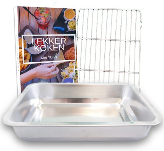 YUGN braadslede van roestvrij staal met uitneembaar rooster