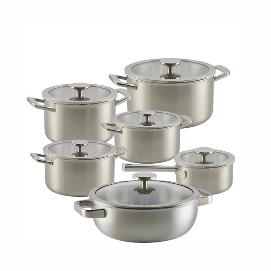 Habonne Allure 5-ply RVS downdraft pannenset van 6 delen