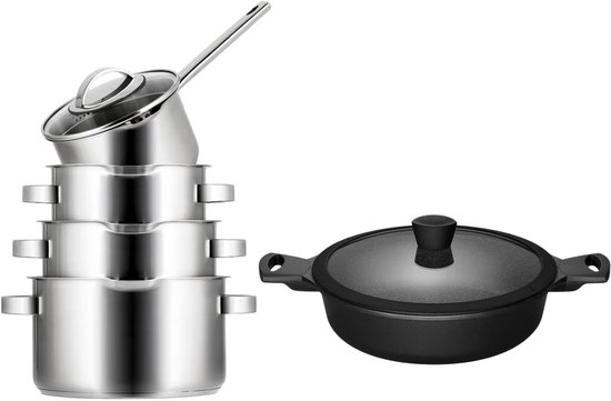 Sola Pearl RVS downdraft pannenset van 5 delen