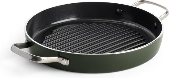 Dagelijkse Kost ronde keramische grillpan van 28 centimeter met twee grepen