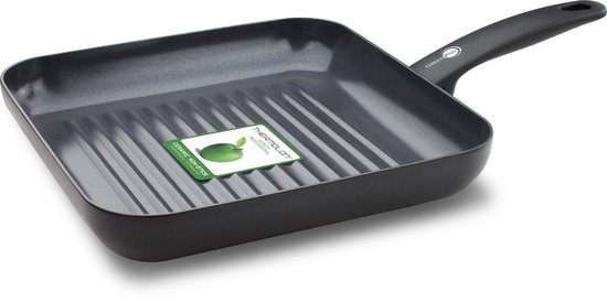 GreenPan Cambridge grillpan van 28 bij 28 centimeter in zwart met deksel