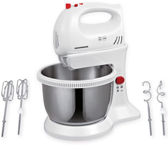 Heinner handmixer met standaard en mengkom van 3,4 liter