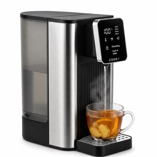COOK-IT heetwaterdispenser van 3,8 liter met kinderslot en ontkalkingsindicator