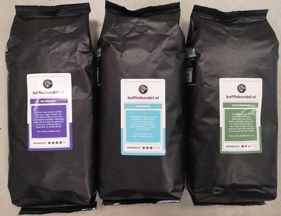 Koffiebonen proefpakket van 3 kilo met drie melanges