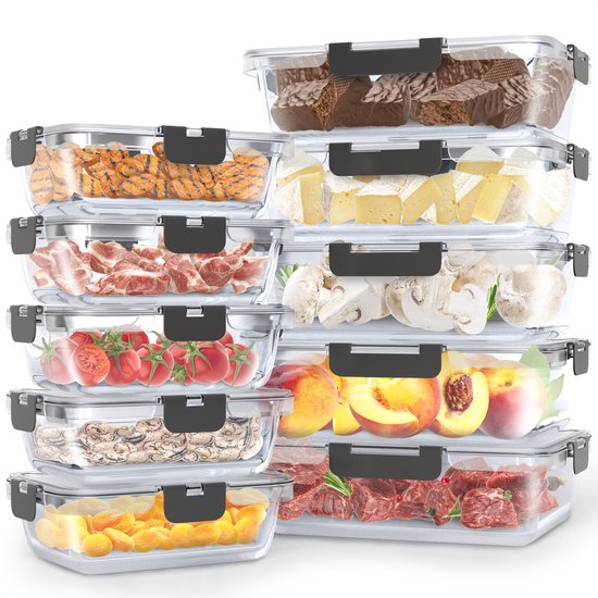 Avalo glazen meal prep bakjes set van 10-delig