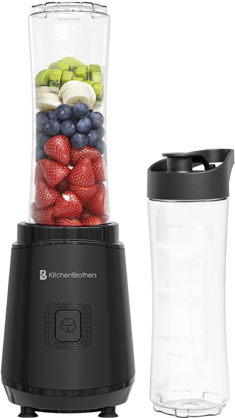 KitchenBrothers Mini Blender To-Go met twee to-go bekers