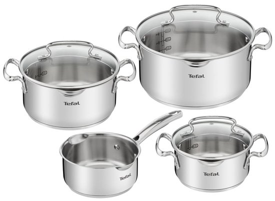 Tefal Duetto+ RVS pannenset van 4 delen met deksels