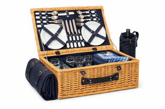 HOB Luxe Picknickmand complete set voor 4 personen