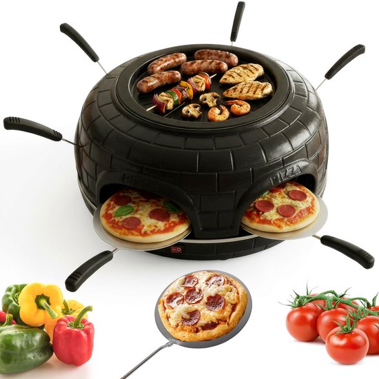 CuisineKing 3-in-1 Pizza Grill Oven met terracotta koepel