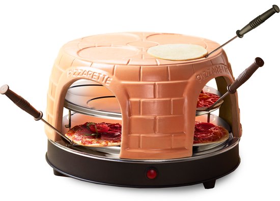Emerio Pizzarette voor 8 personen met terracotta koepel