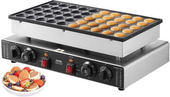 Professionele poffertjesmaker met 50 putjes, temperatuur en timer