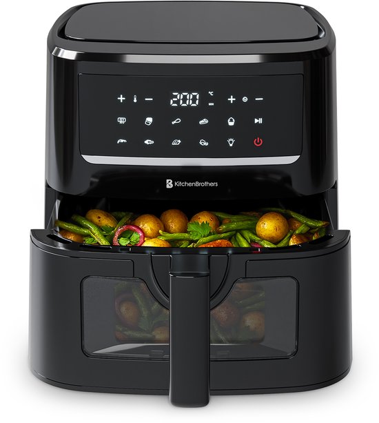 KitchenBrothers Airfryer XXL van 7,5 liter met kijkvenster