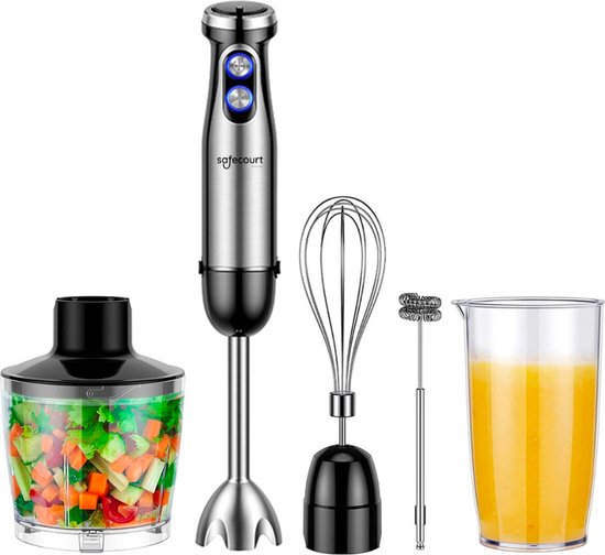 Safecourt Kitchen 6-delige staafmixer set met hakmolen en maatbeker