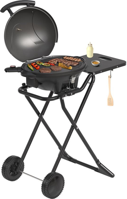 KitchenBrothers 2-in-1 elektrische bbq met wielen