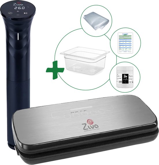 Sous Vide Starterset met Ziva Savant stick, waterbak en vacuumsealer
