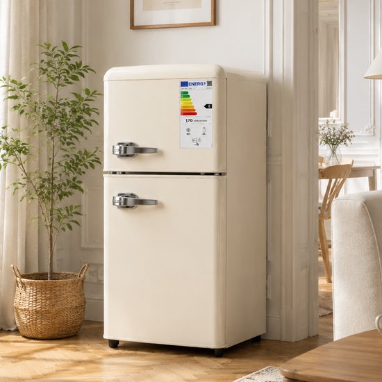MY SPACE LIVING creme mini retro koelkast van 60 liter