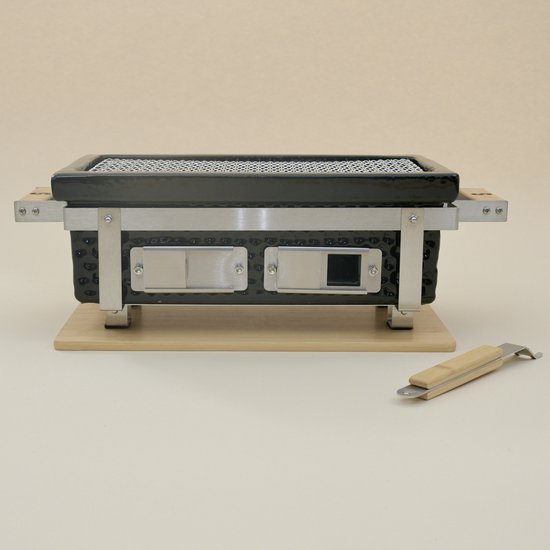 Samurai Grill zwarte rechthoekige Shichirin BBQ tafelgrill