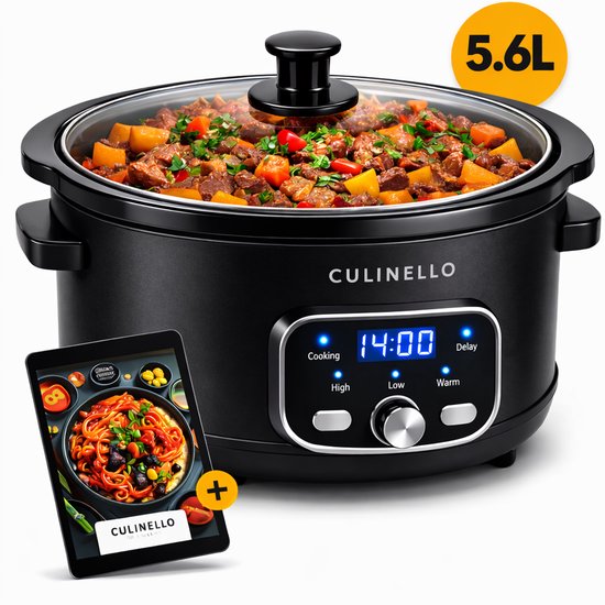 Culinello Digitale Slowcooker met Timer van 5,6 liter
