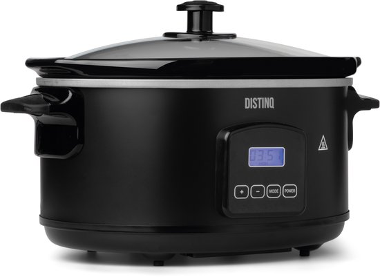 DistinQ Slowcooker 6 liter met keramische binnenpan en timerfunctie