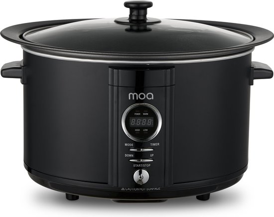 MOA Slowcooker met Timer 6,5 liter met keramische binnenpan