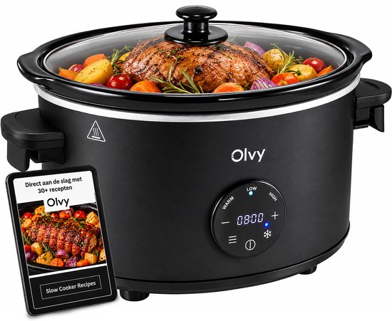 Olvy Digitale Slowcooker met timer en e-kookboek