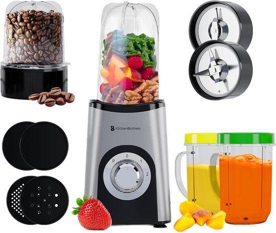 KitchenBrothers Smoothie Blender 13-delige set met 4 bekers
