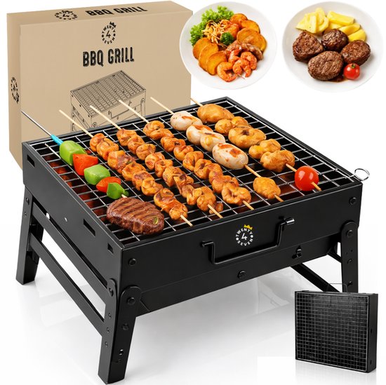 Twenty4seven opvouwbare mini tafelbarbecue op houtskool