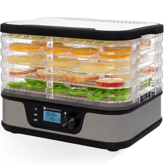 KitchenBrothers voedseldroger met vijf lagen en display