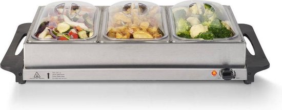 Blokker elektrische buffetwarmer met losse warmhoudschalen