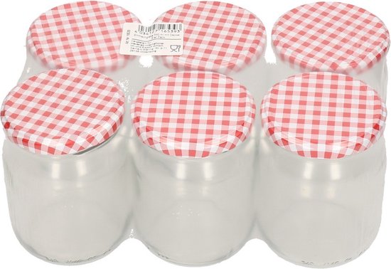 Weckpotten set van 6 stuks met metalen schroefdeksel van 540 ml
