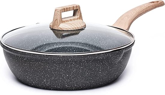Koekenpan-wokpan combi van 30 cm met deksel