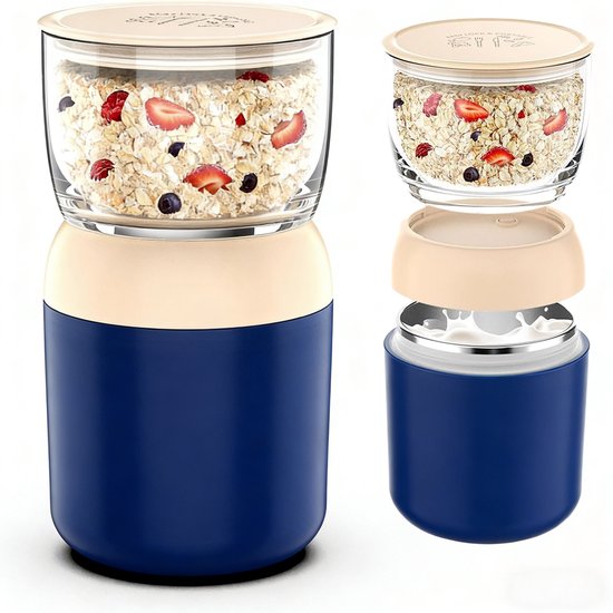 Geïsoleerde mueslibeker van 700 ml met lepel